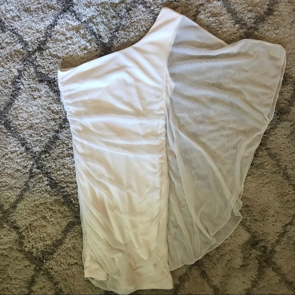 One Shoulder White Dress